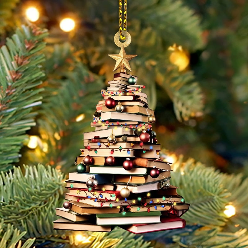 Christmas Book Tree Ornament - Book Lover Christmas Ornament