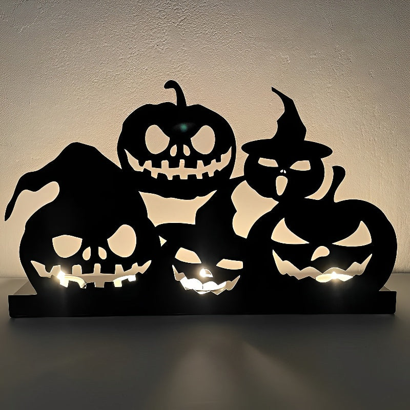 Five Pumpkin Lamps Metal Candle Holder MD017