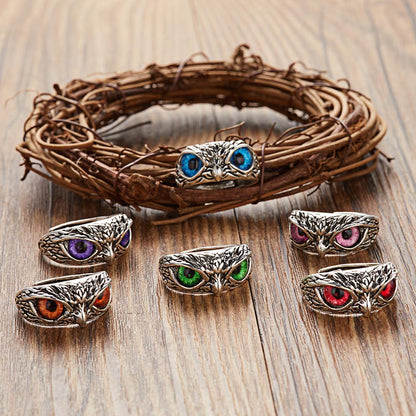 Demon Eye Owl Ring - Adjustable