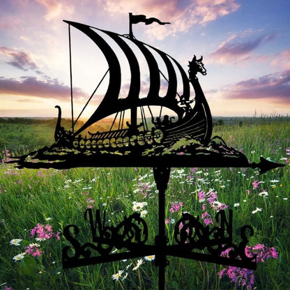 Viking Battle Ship Stainless Steel Weathervane MW008