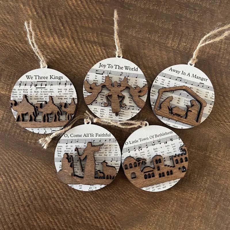 Music Sheet Nativity Ornament