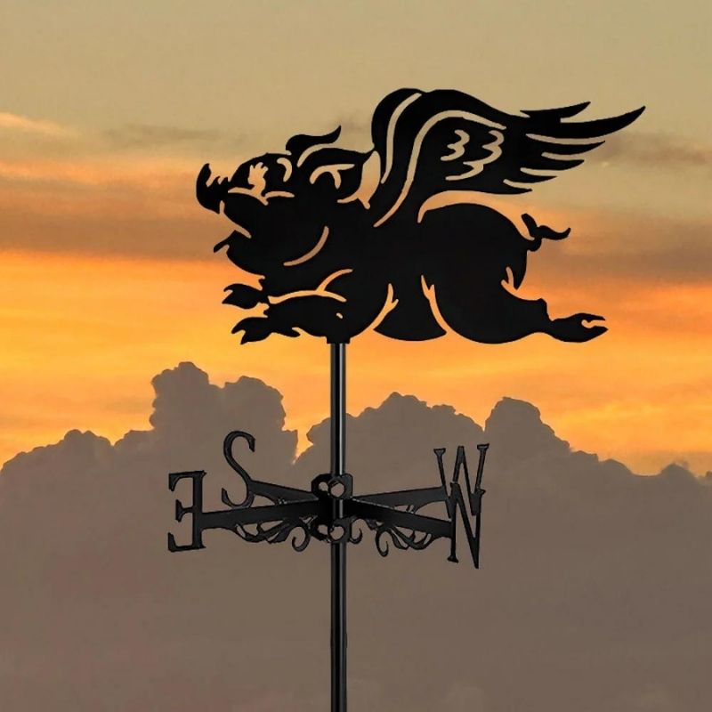 Flying Pig Stainless Steel Weathervane MW104