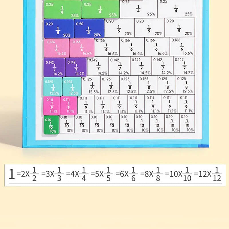 Montessori Magnetic Book Fraction Puzzle For Children