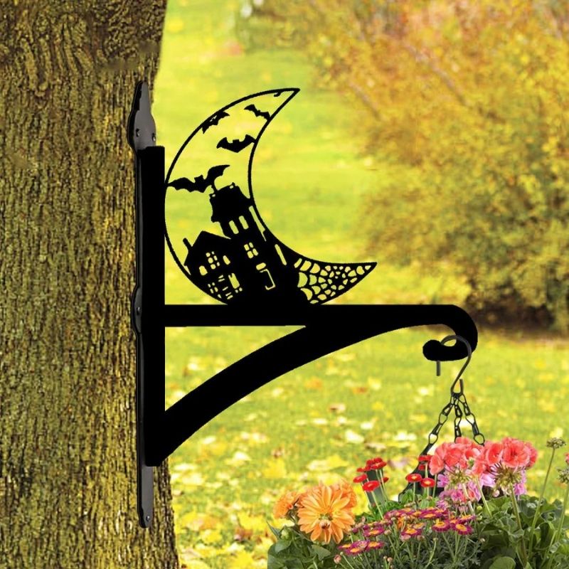 Halloween Moon Metal Hanging Bracket Plant Stand PS161