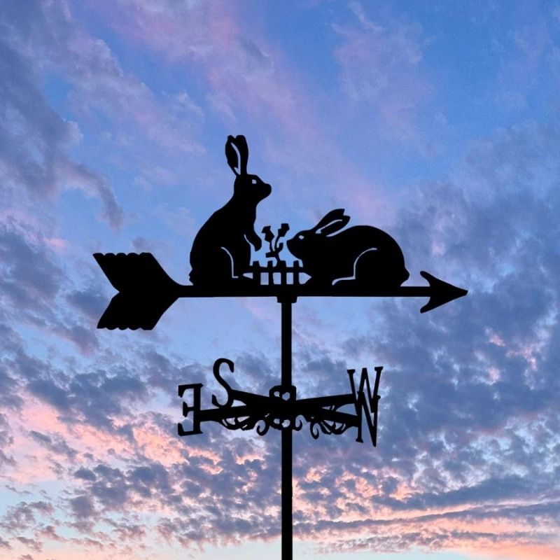 Two Rabbits Stainless Steel Weathervane MW083