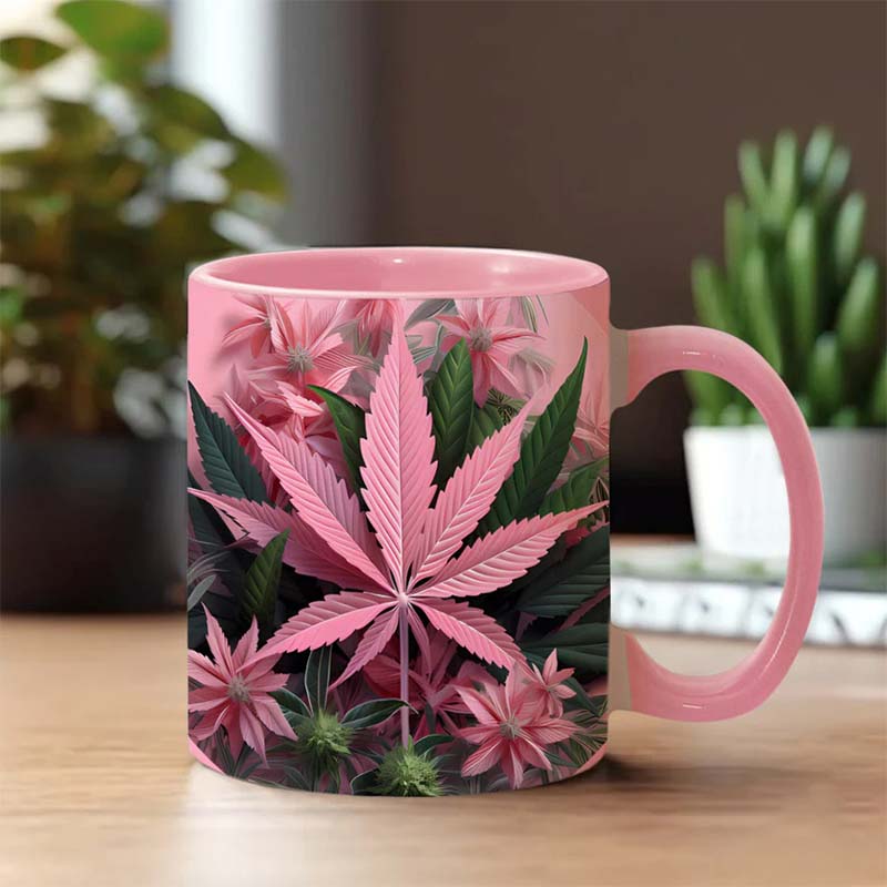 Pink Stoner Chick - Weed Accent Mug