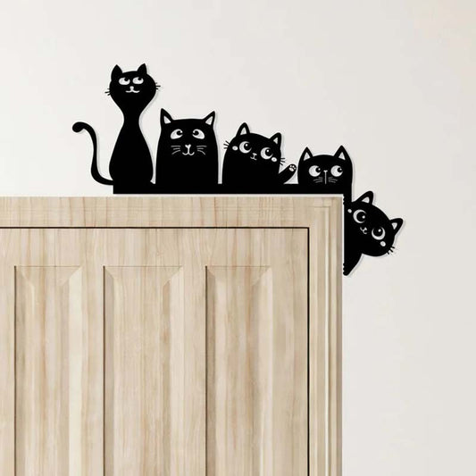 Metal Adorable Cat Door Topper