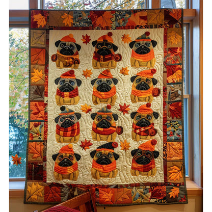 Autumn Vibe Pugs Blanket - D241 - Premium Blanket