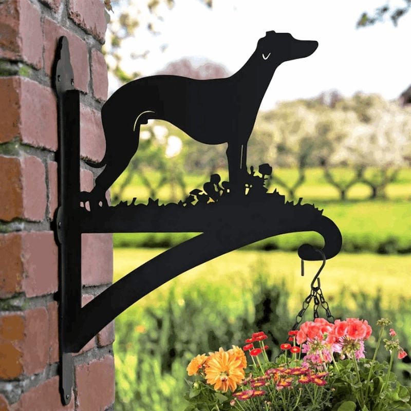 Whippet Dog Metal Hanging Bracket Plant Stand PS012