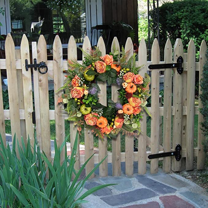 Fall Peony And Pumpkin Wreath - Year Round Wreath