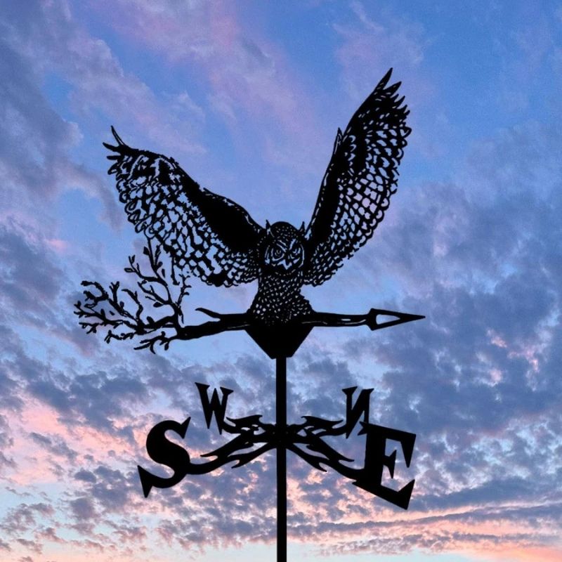 Flying Owl Stainless Steel Weathervane MW057