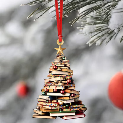 Christmas Book Tree Ornament - Book Lover Christmas Ornament