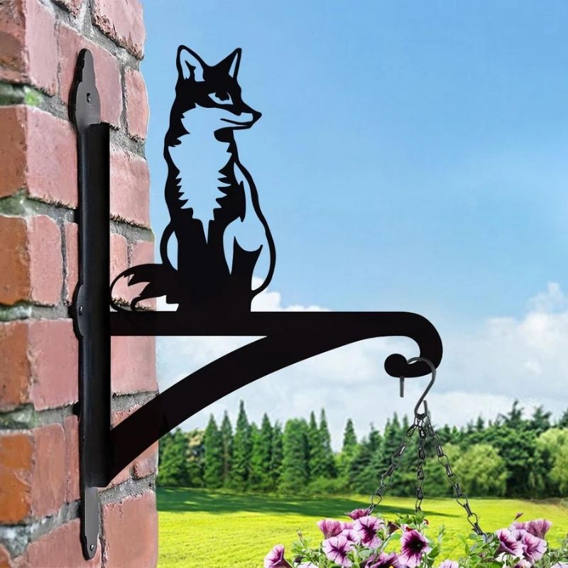 Sitting Fox Metal Hanging Bracket Plant Stand PS096