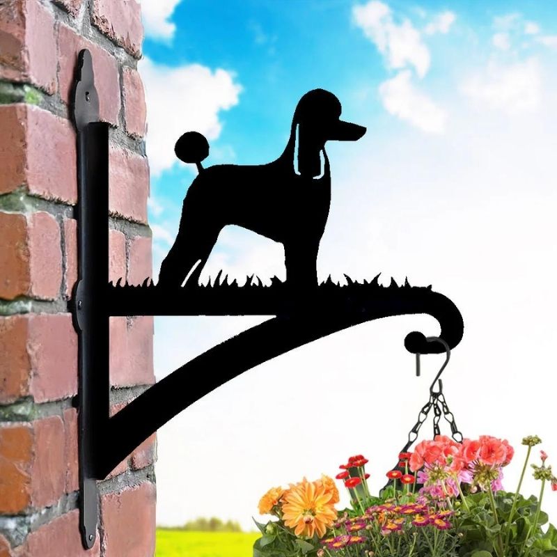 Poodle Dog Metal Hanging Bracket Plant Stand PS017