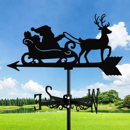 Reindeer and Santa Claus Stainless Steel Weathervane MW115