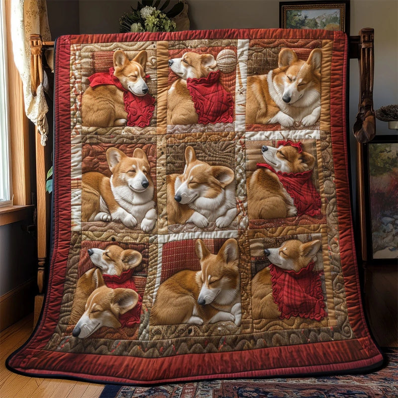 Happy Corgi Sleeping Blanket - D255 - Premium Blanket