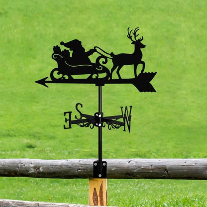 Reindeer and Santa Claus Stainless Steel Weathervane MW115