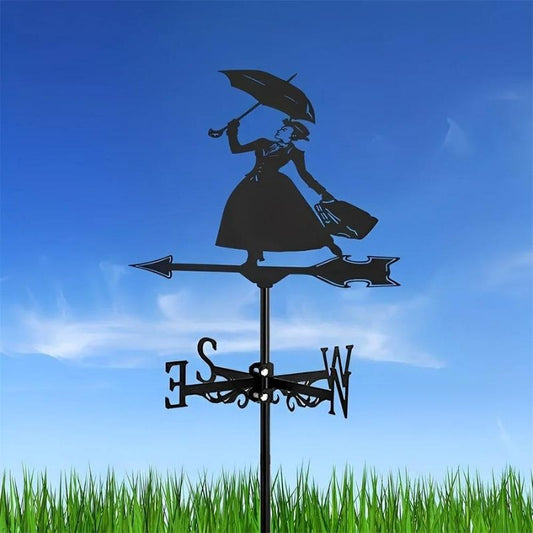 Umbrella Lady Stainless Steel Weathervane MW060