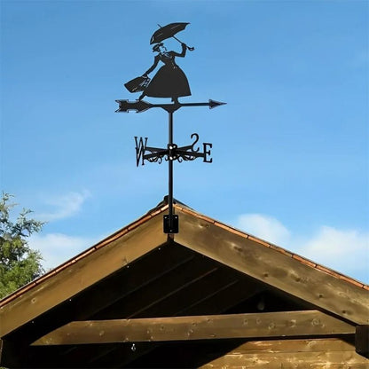 Umbrella Lady Stainless Steel Weathervane MW060