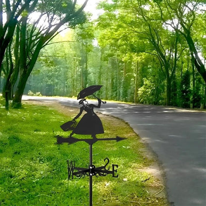 Umbrella Lady Stainless Steel Weathervane MW060