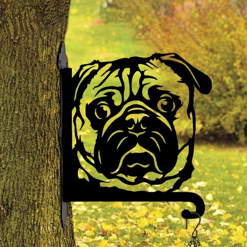 Pug Face Metal Hanging Bracket Plant Stand PS016