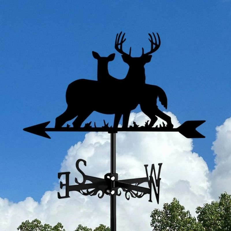 Stupid And Cute Two Deers Stainless Steel Weathervane MW062