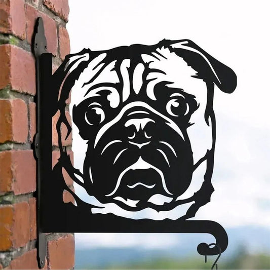 Pug Face Metal Hanging Bracket Plant Stand PS016