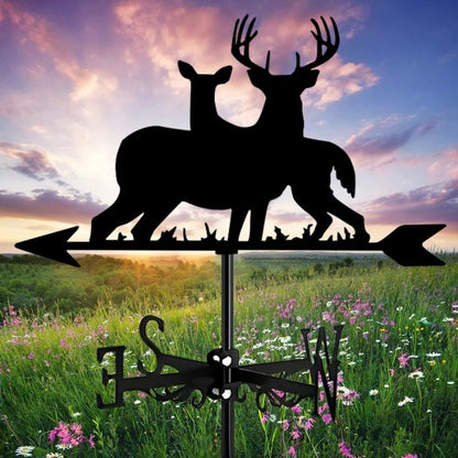 Stupid And Cute Two Deers Stainless Steel Weathervane MW062