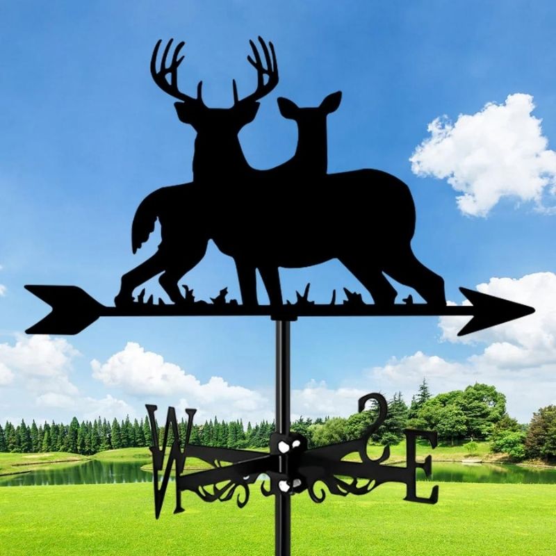 Stupid And Cute Two Deers Stainless Steel Weathervane MW062