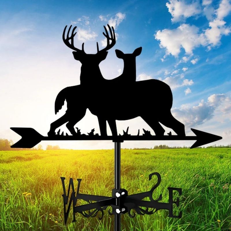 Stupid And Cute Two Deers Stainless Steel Weathervane MW062