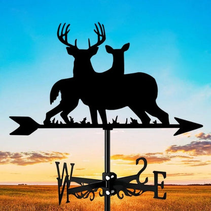 Stupid And Cute Two Deers Stainless Steel Weathervane MW062