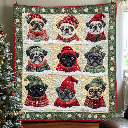 Cute Pugs And Ugly Sweaters - F603 - Premium Blanket