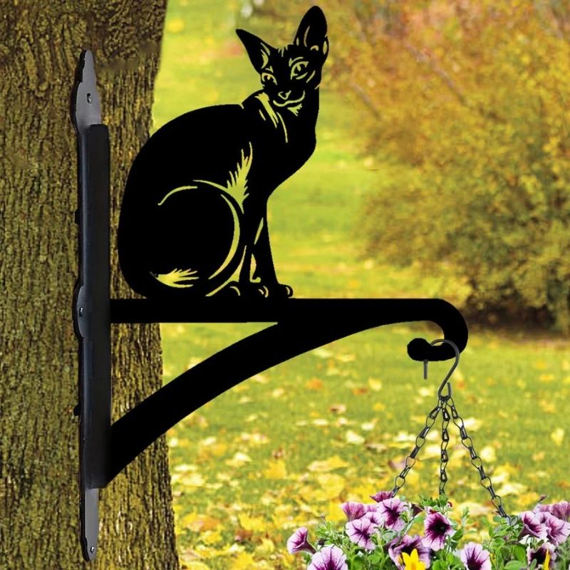 Sphynx Cat Metal Hanging Bracket Plant Stand PS120