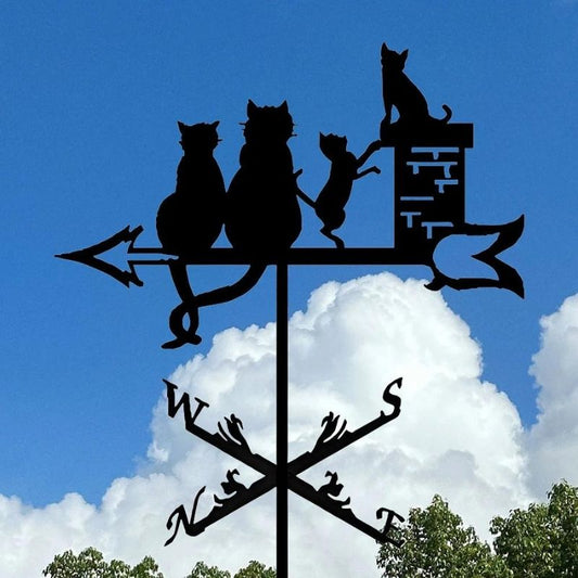 Cat Family Stainless Steel Weathervane MW024