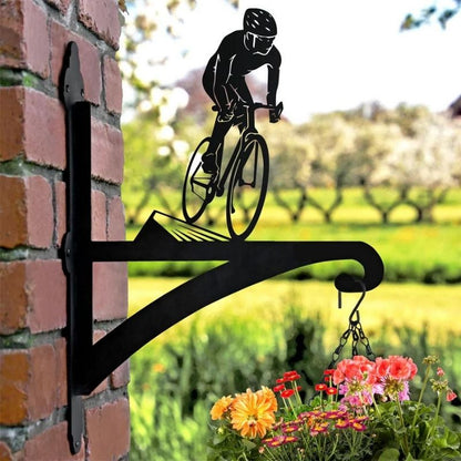 Cyclist Metal Hanging Bracket Plant Stand PS068