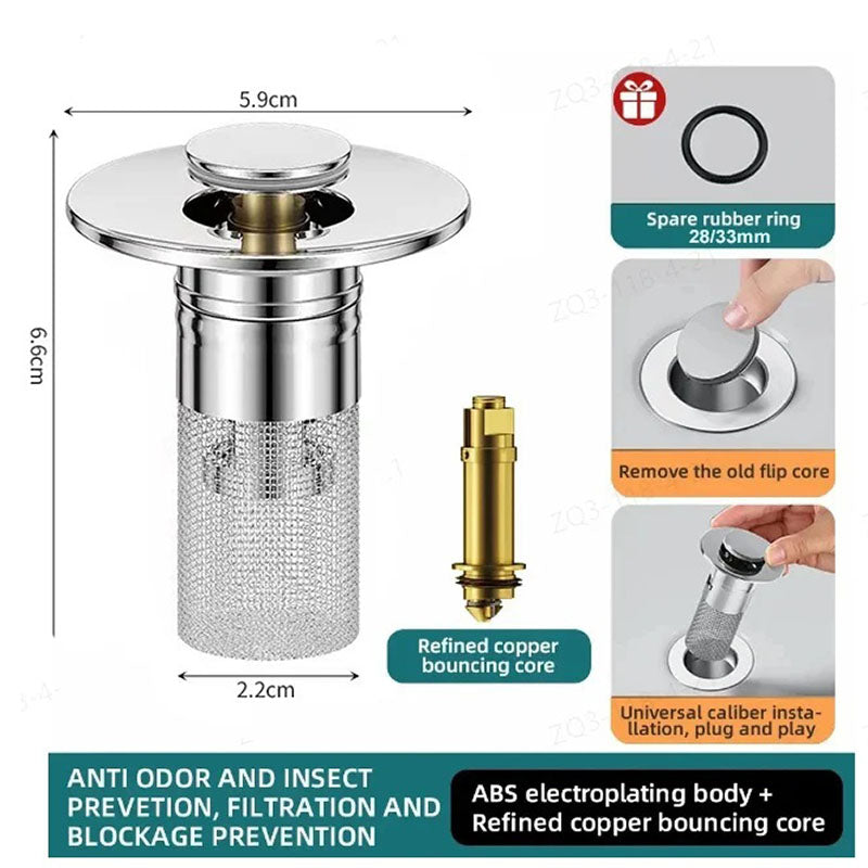 Isolate Odor and Prevent Cockroaches - Stainless Steel Floor Drain Filter