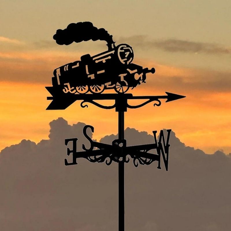 Train Engine Stainless Steel Weathervane MW088