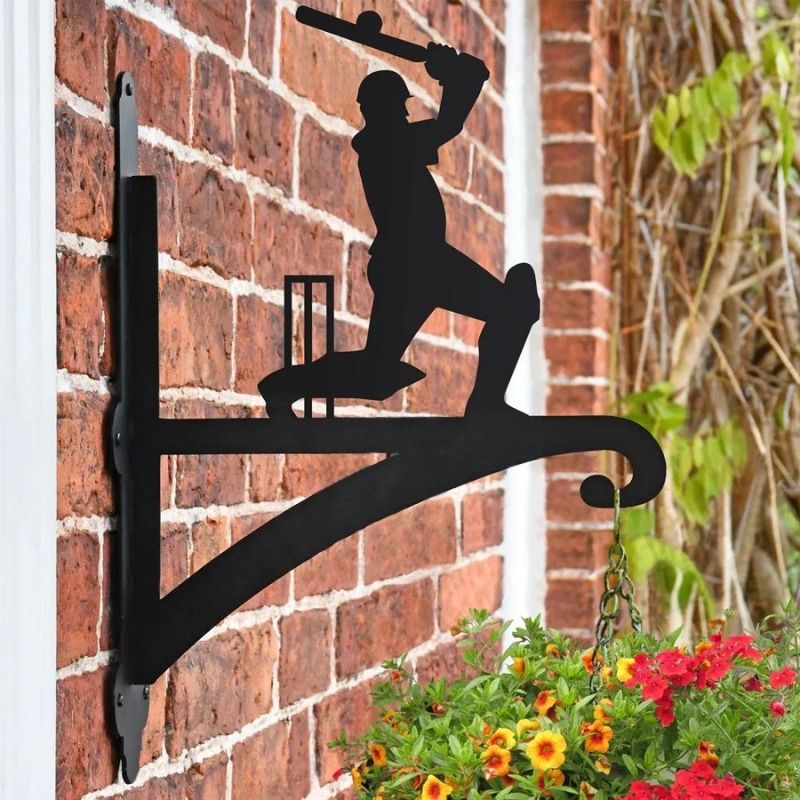 Cricket Player Metal Hanging Bracket Plant Stand PS054