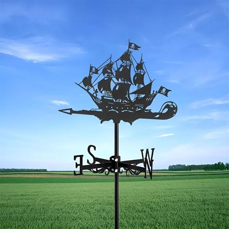 Pirate Ship Stainless Steel Weathervane MW027