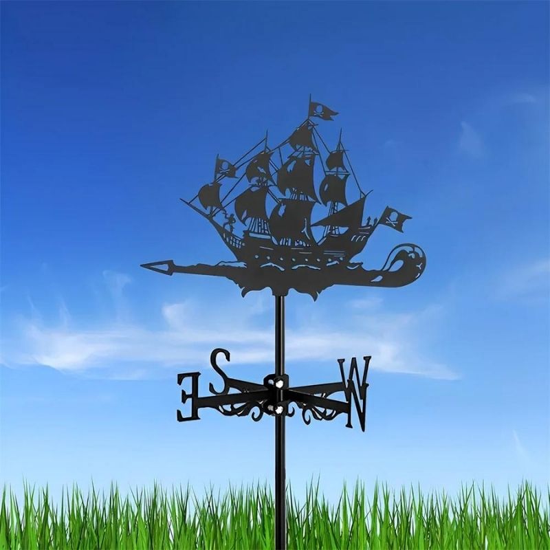 Pirate Ship Stainless Steel Weathervane MW027