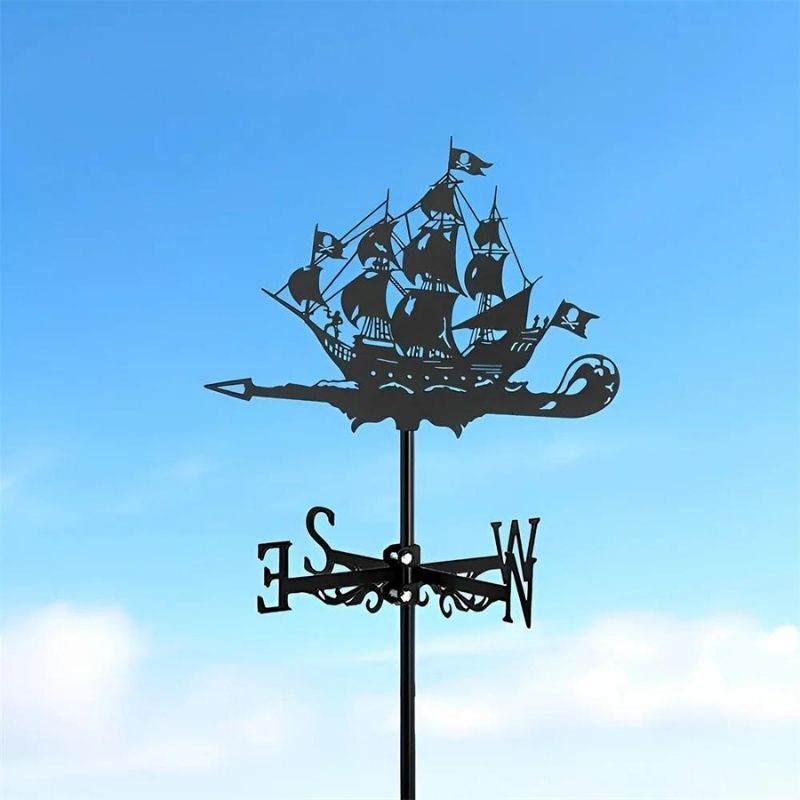 Pirate Ship Stainless Steel Weathervane MW027