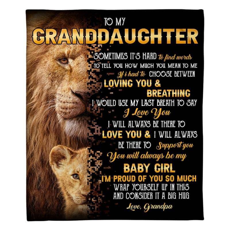 To My Granddaughter - From Grandpa - LionBlanket - A322 - Premium Blanket