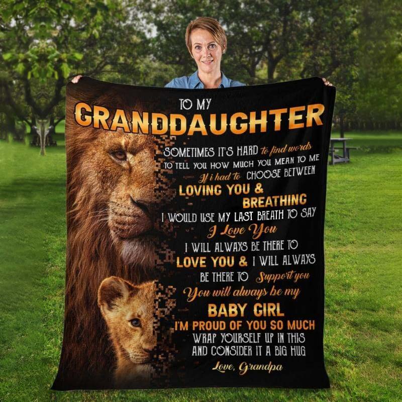 To My Granddaughter - From Grandpa - LionBlanket - A322 - Premium Blanket