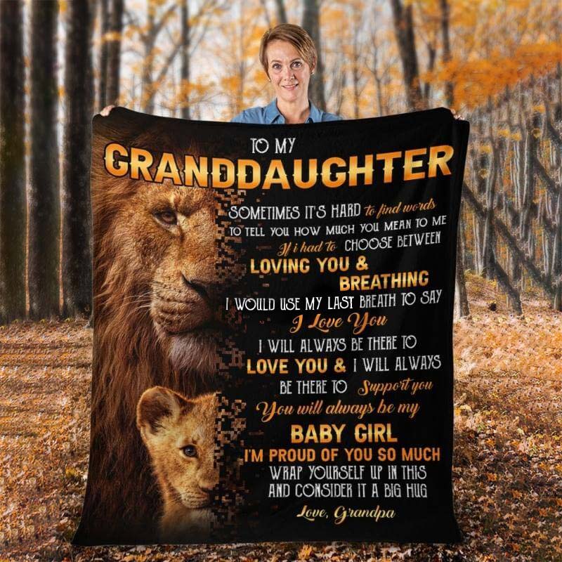 To My Granddaughter - From Grandpa - LionBlanket - A322 - Premium Blanket