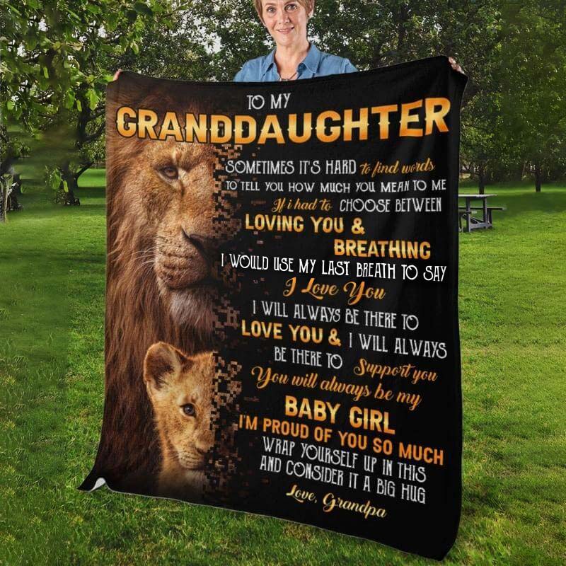 To My Granddaughter - From Grandpa - LionBlanket - A322 - Premium Blanket