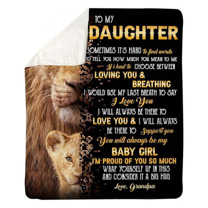 To My Granddaughter - From Grandpa - LionBlanket - A322 - Premium Blanket