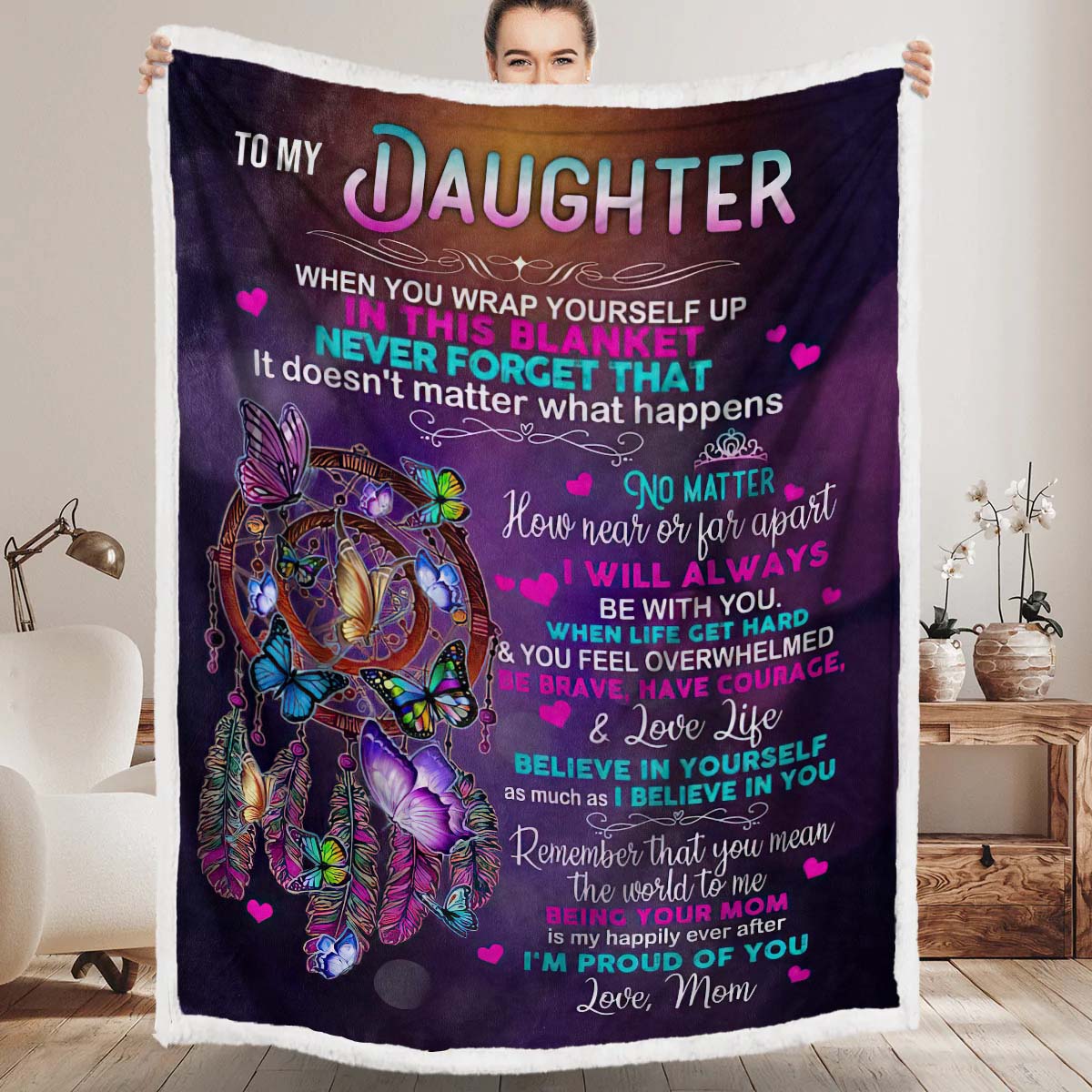 To My Daughter - I'm So Proud Of You - A651 - Premium Blanket