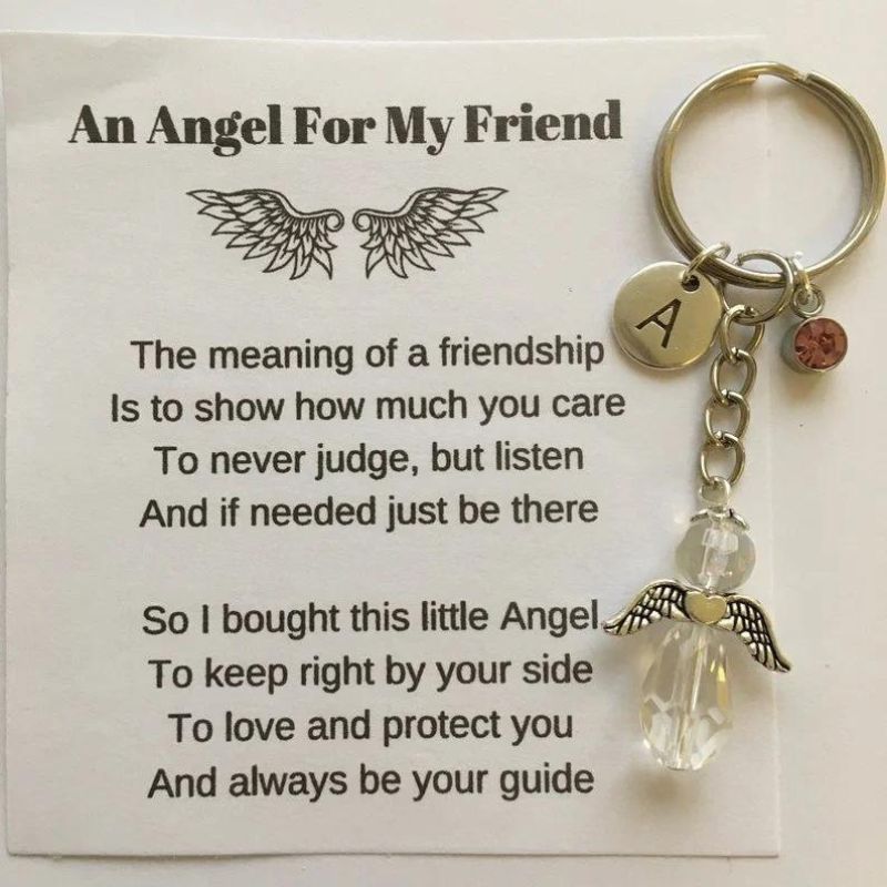 Customizable Guardian Angel Keychain - Perfect Best Friend Gift