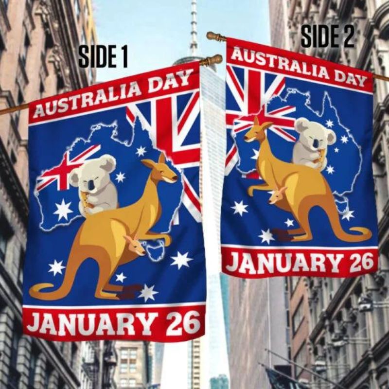 Happy Australia Day January 26 Flag