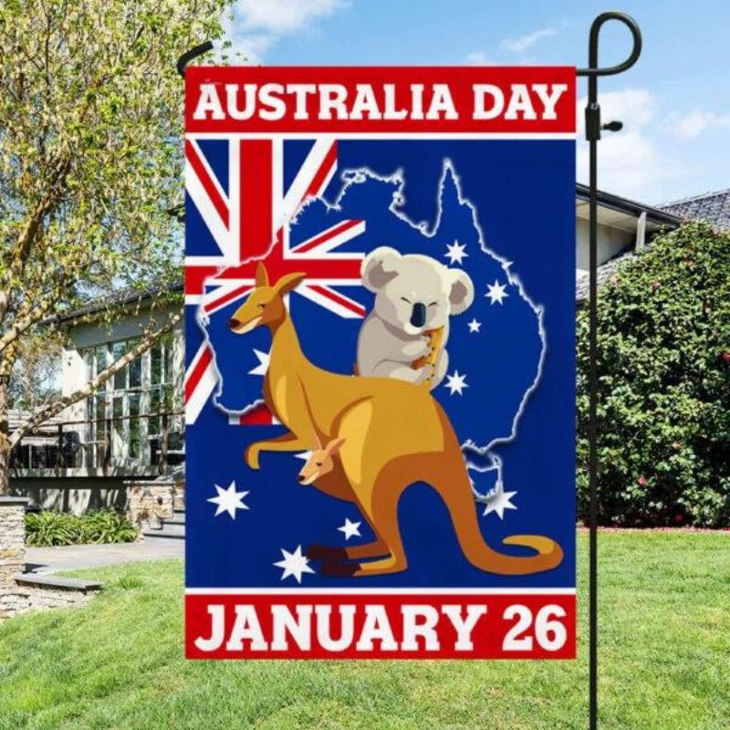 Happy Australia Day January 26 Flag